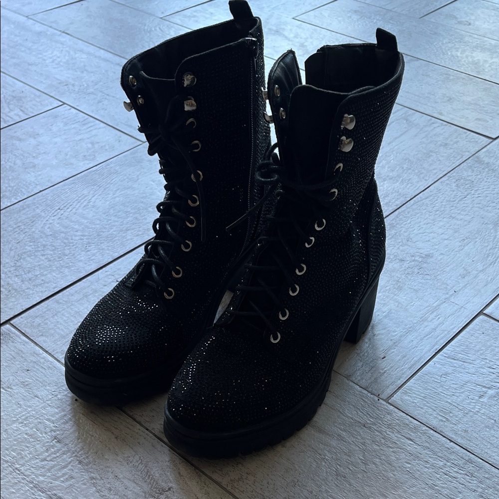 Black Studded Madden Girl Boots Size 8